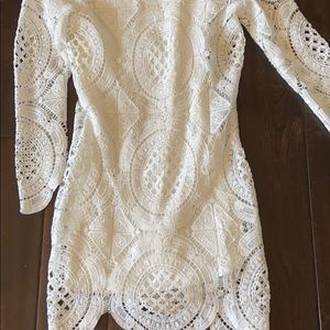 White dress with lace overlay